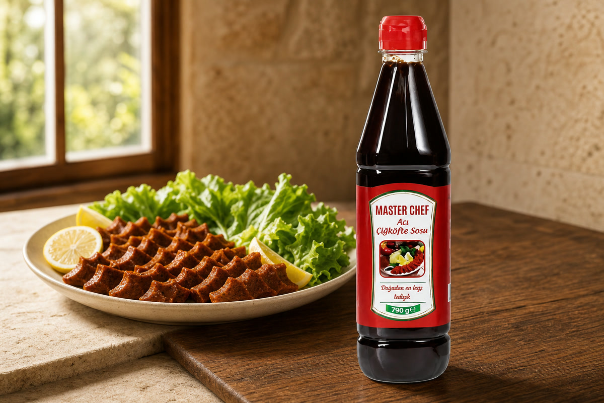 MasterChef Acılı Çiğköfte Sosu 790 g ile çiğköfte servisi